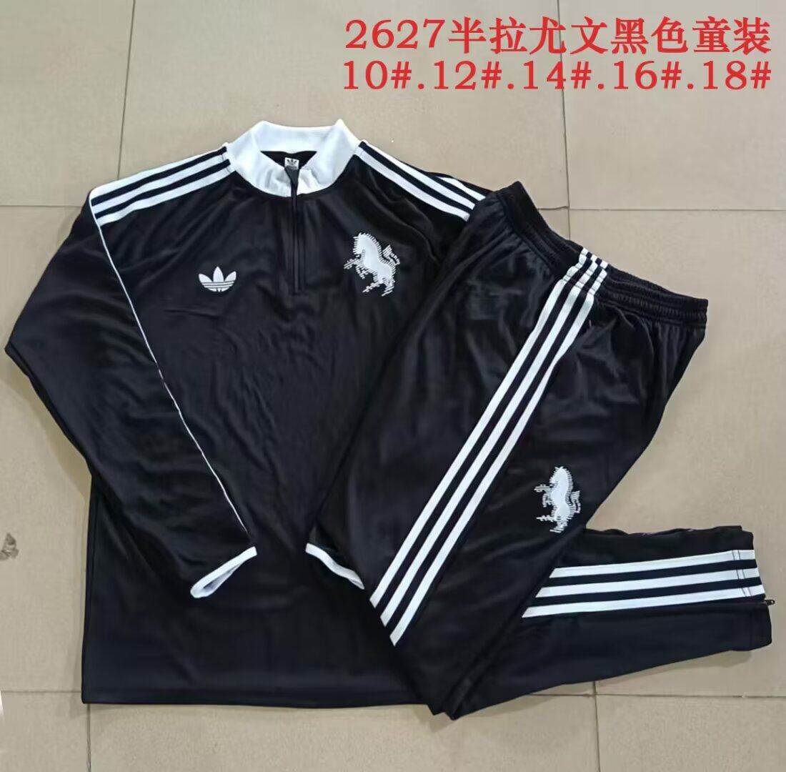 Kids Juventus 26/27 Tracksuit - Black/White